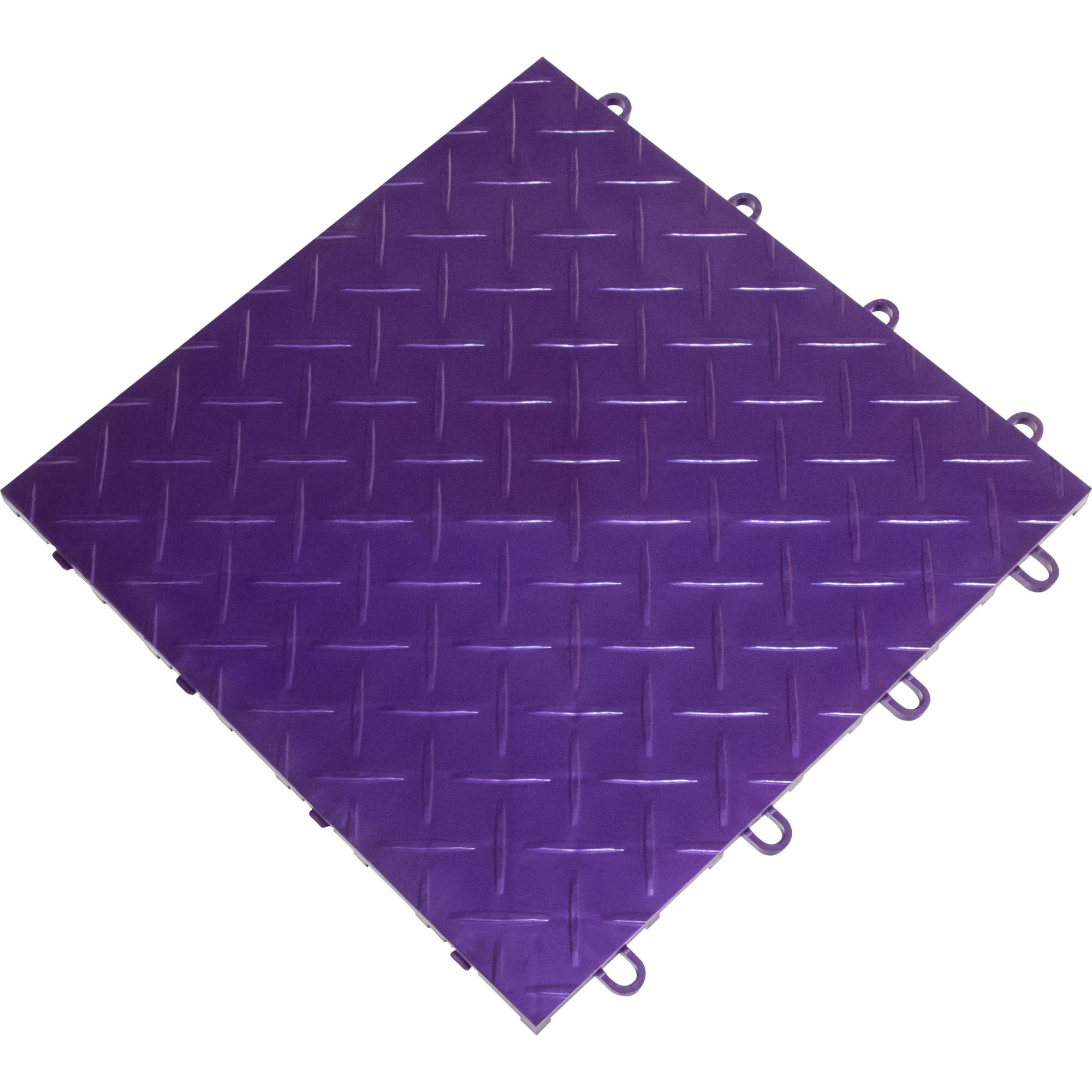 RaceDeck Garage Floor Tiles — 12in. x 12in. x 0.5in., Diamond Pattern, Purple, 24-Pack, Model# RD24PURP